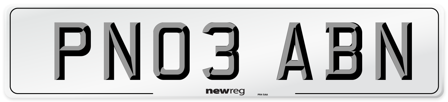 PN03 ABN Number Plate from New Reg